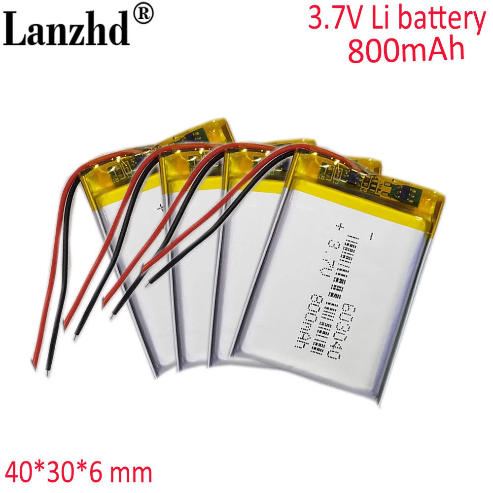 3.7V 800mAh litowo-polimerowa komórki Lipo bateria litowo-jonowa do alarmu głośnikowego GPS MP3 MP4 zabawka DIY 603040 553040 603139 123040 653040