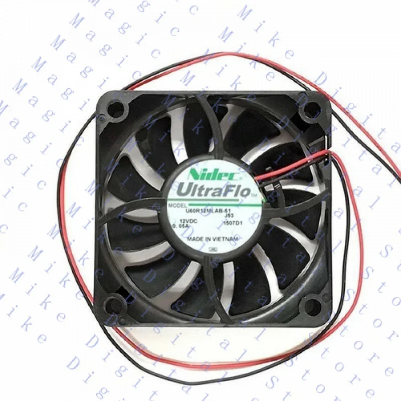 UU Original PARA Nidec U60R12MLAB-51 DC 12V 0,05A 60*60*15MM 6CM Ventilador de resfriamento de 2 pinos