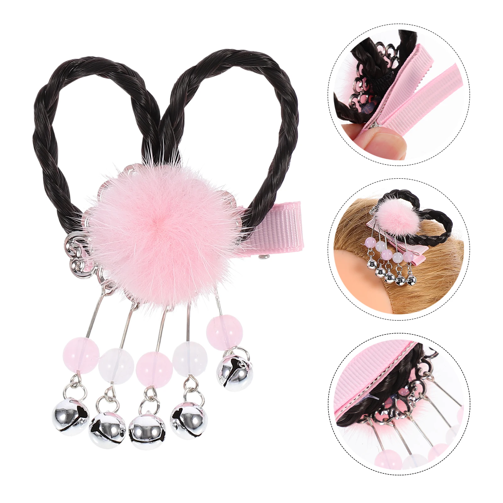 

Cute Kids Clips Adorable Hair Pins Party Festival Decorative Hairbands Bell Design Durable Hair Accessories Costume Performance