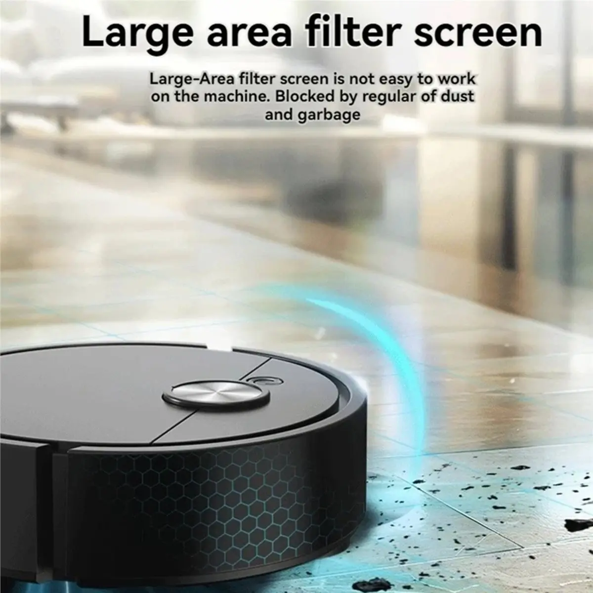 ABPO Smart Vacuum Cleaner 4000Pa Strong Suction Smart Sweeping Robot Vacuum Cleaner for Hard Floors Pet Hair Carpets Black