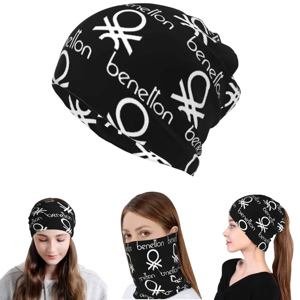 Benetton Formula Team 80s Collection Bandana Neck Gaiter Mask Scarf Warm Balaclava Beanies Hat for Men Women Adult All Season