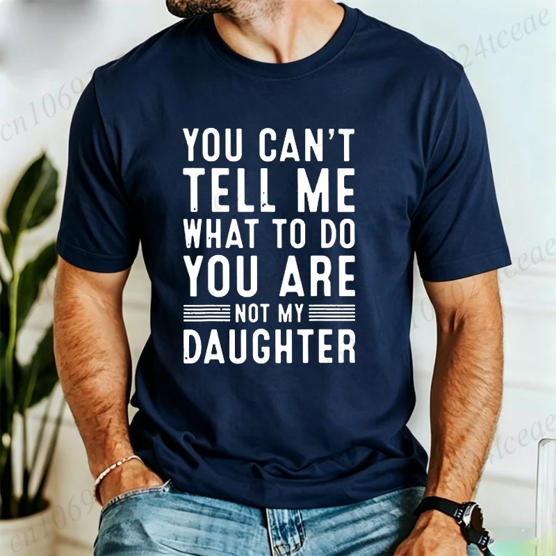 Lustiges Papa-Print-T-Shirt für Männer „Du kannst mir nicht sagen, was ich tun soll“ PAPA Geschenk von der Tochter Vintage-Grafik Kurzarm-T-Shirt Casual-Oberteil – Detail 6