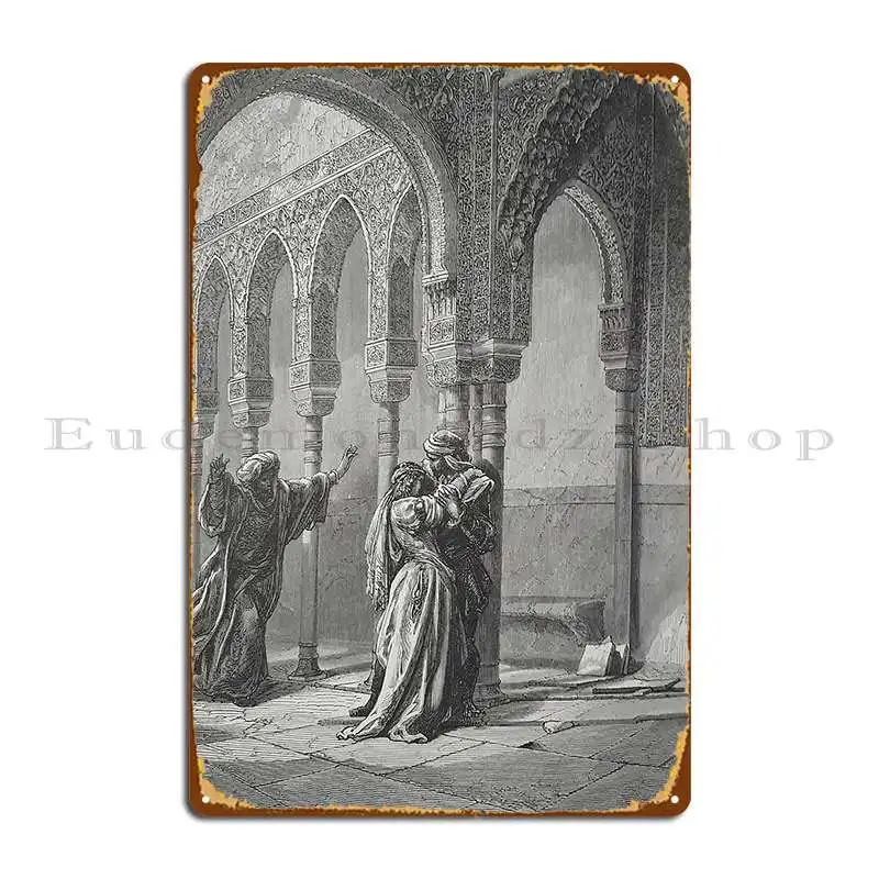 Don Quixote 1800 S Book Etching Metal Plaque Poster Mural Wall Decor Pub Designer Wall Cave Tin Sign Poster