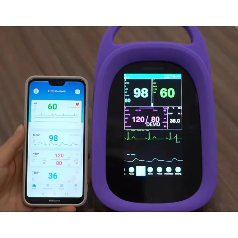 

Portable 5.5' Touchscreen Patient Monitor CE Certified Multi-Parameter SpO2 EtCO2 Blood Pressure Measurement Medical Device