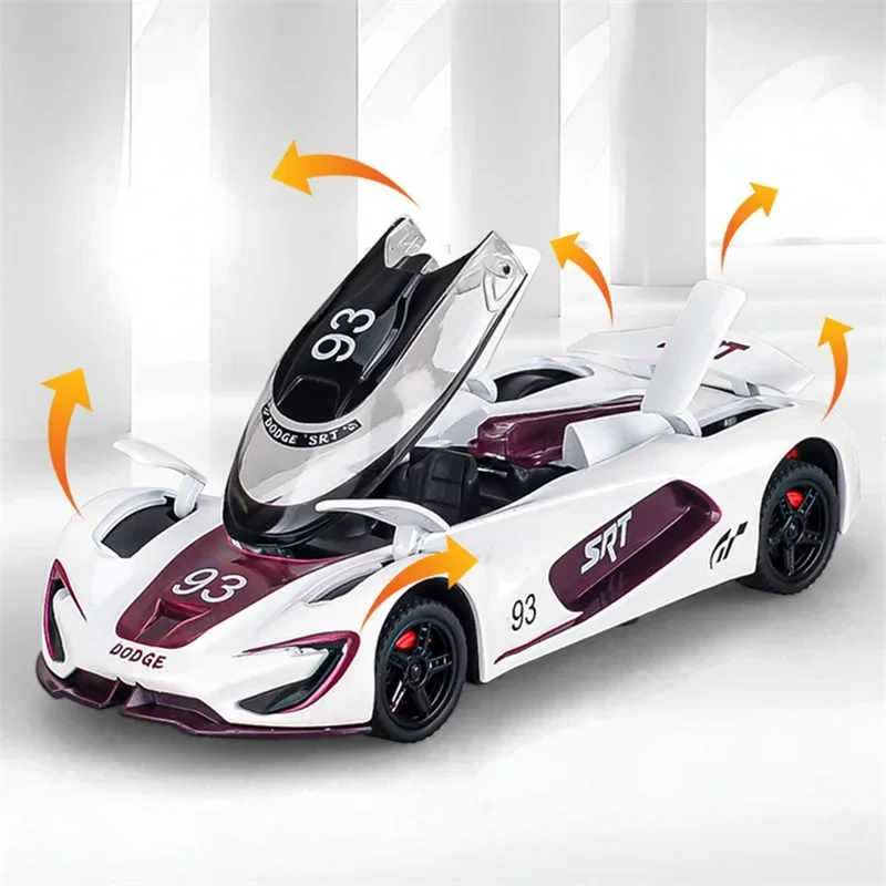 1:32 Model Diecast Dodge SRT Tomahawk XVGT Alloy Concept Sports Car  Metal Track Racing Car Vehicles Model Sound Light Kids Gift