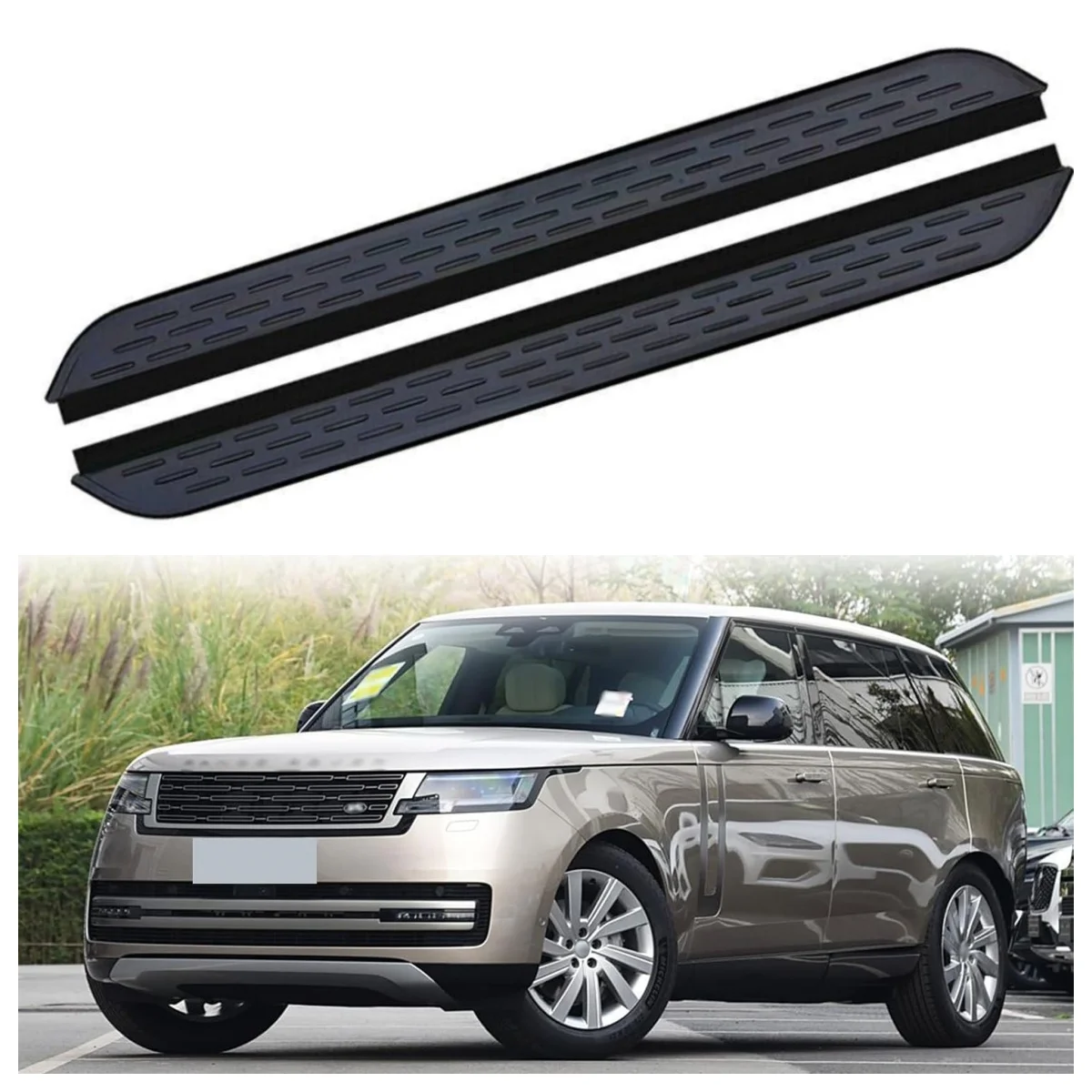 

2PCS Fits for LR Range Rover L460 2023 2024 LWB Fixed Door Side Step Running Board Nerf Bar Foot Step Protector with Brackets
