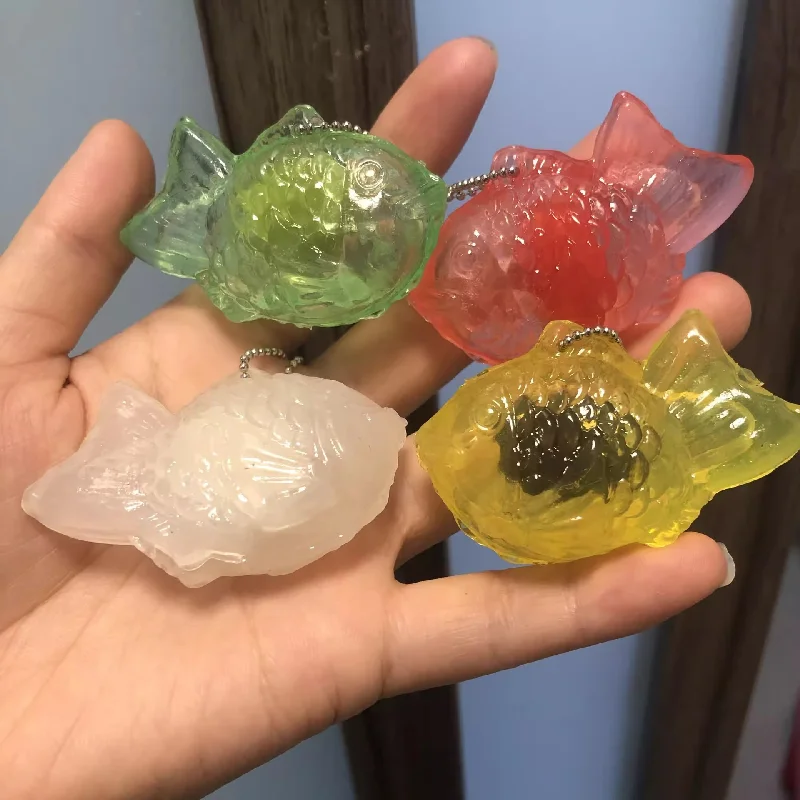 Mini Taba Squishy Bead Chain Pendant Multi-Color Sea Bream Roasted Soft Extruded Ball Fingertip Toy Children's Fun Pendant Gift