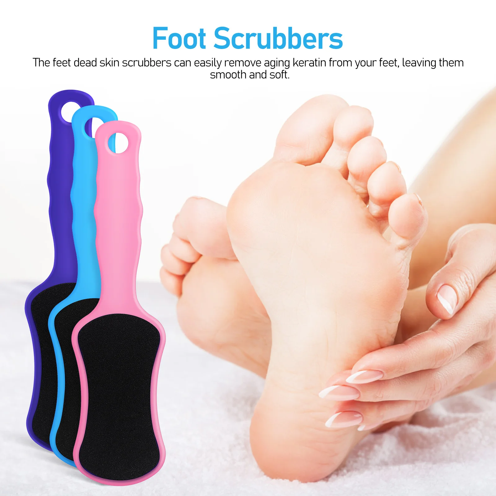 

6Pcs Foot Files Double Sided Foot Scrubber Pedicure Tool Dead Skin Remover for Feet Exfoliating and Smooth Pumice Stone for Feet