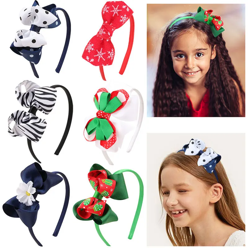 

Cute Christmas Headband For Baby Girl Bow Glitter Hairband Lovely Princess Headwear Head Hoop Kids Gifts Hair Accessories