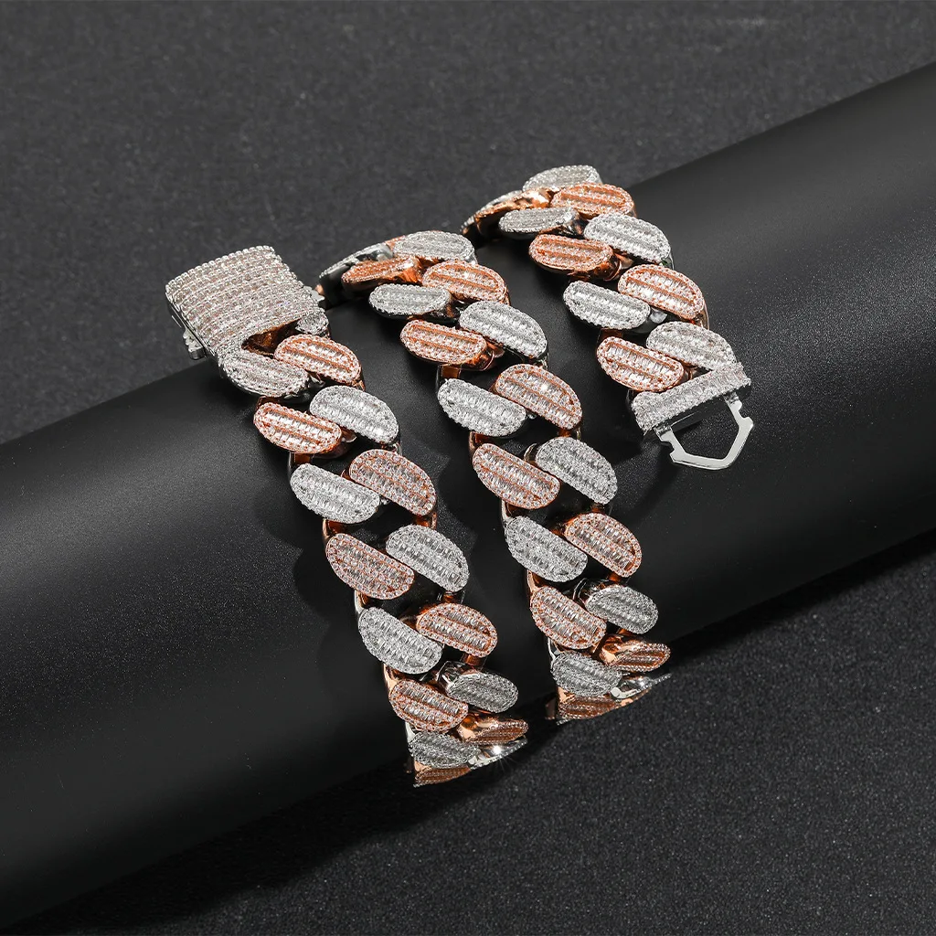 

20 мм тяжелая кубинская цепочка в Майами для мужчин, ожерелье-цепочка с кубическим цирконием, ювелирные изделия в стиле хип-хоп для Rappers