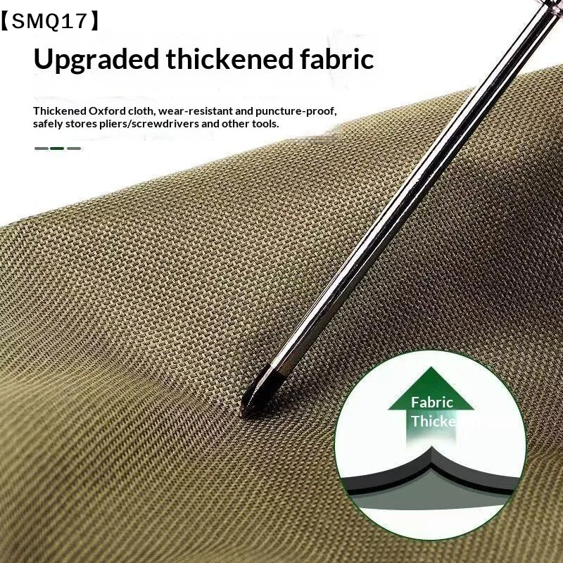 Hand Tool Bag Thick Canvas Bag For Small Tools Screwdriver Wrench Tweezers Drill Bit Organizer Bag Waterproof Zipper Pouch 1PC