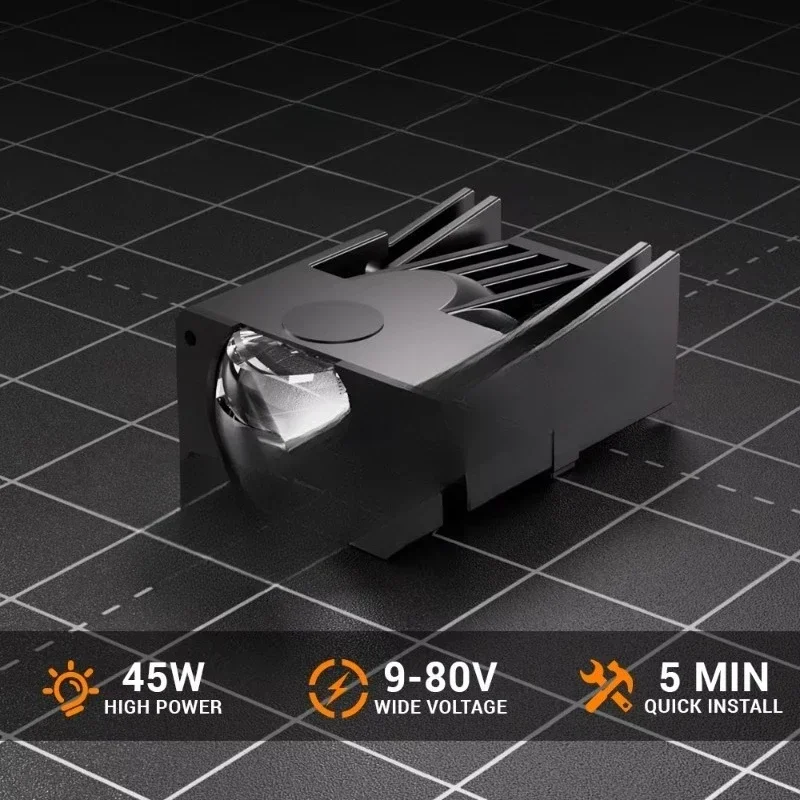 High Power 90w Grid Light Emitting Diode 6000K & 3000K + 6000K Auxiliary  Emitting Diode Fog/Running Light H4