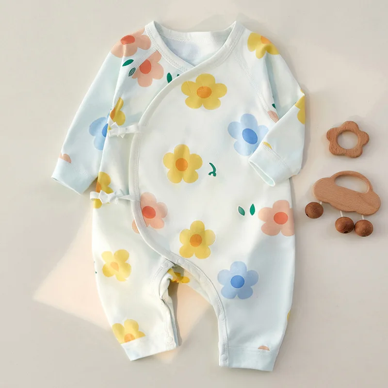 Newborn Clothes Rompers Long-sleeved One-piece Baby Butterfly Clothes Climbing Clothes Autumn and Winter Baby Clothes