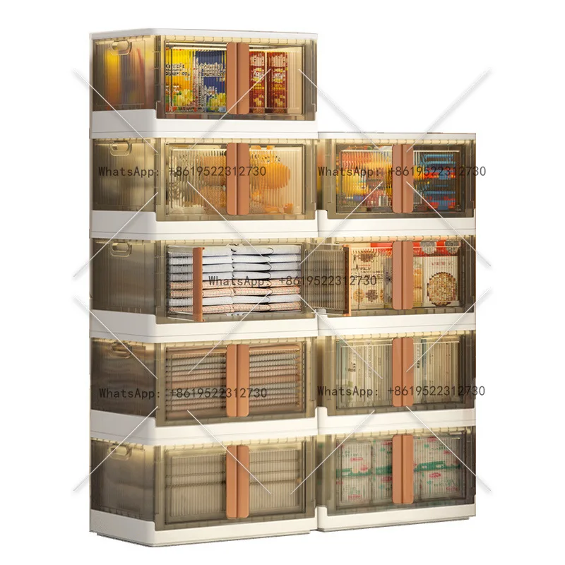 Installation-free wardrobe storage, finishing box, children's snacks, toys, storage box, folding storage box, free punching
