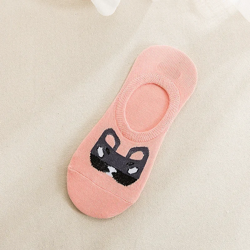 Women Socks Cartoon Dog Invisible Socks Female Ladies Girls Short Sock Slippers Summer Thin Non-slip Boat Socks