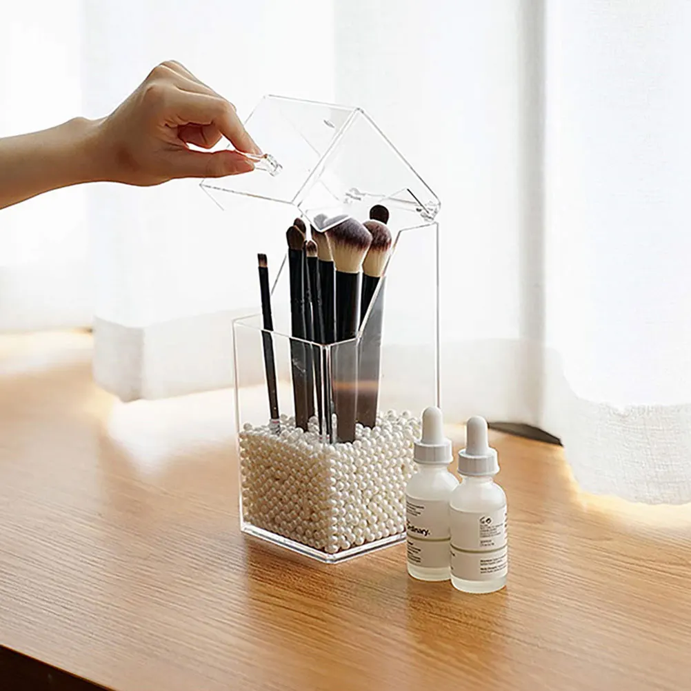 

Acrylic Pen Holder Stationery ganizer Clear Makeup Brush Holder Cup Desktop Pencil Case Large Holders Office Study Accessories