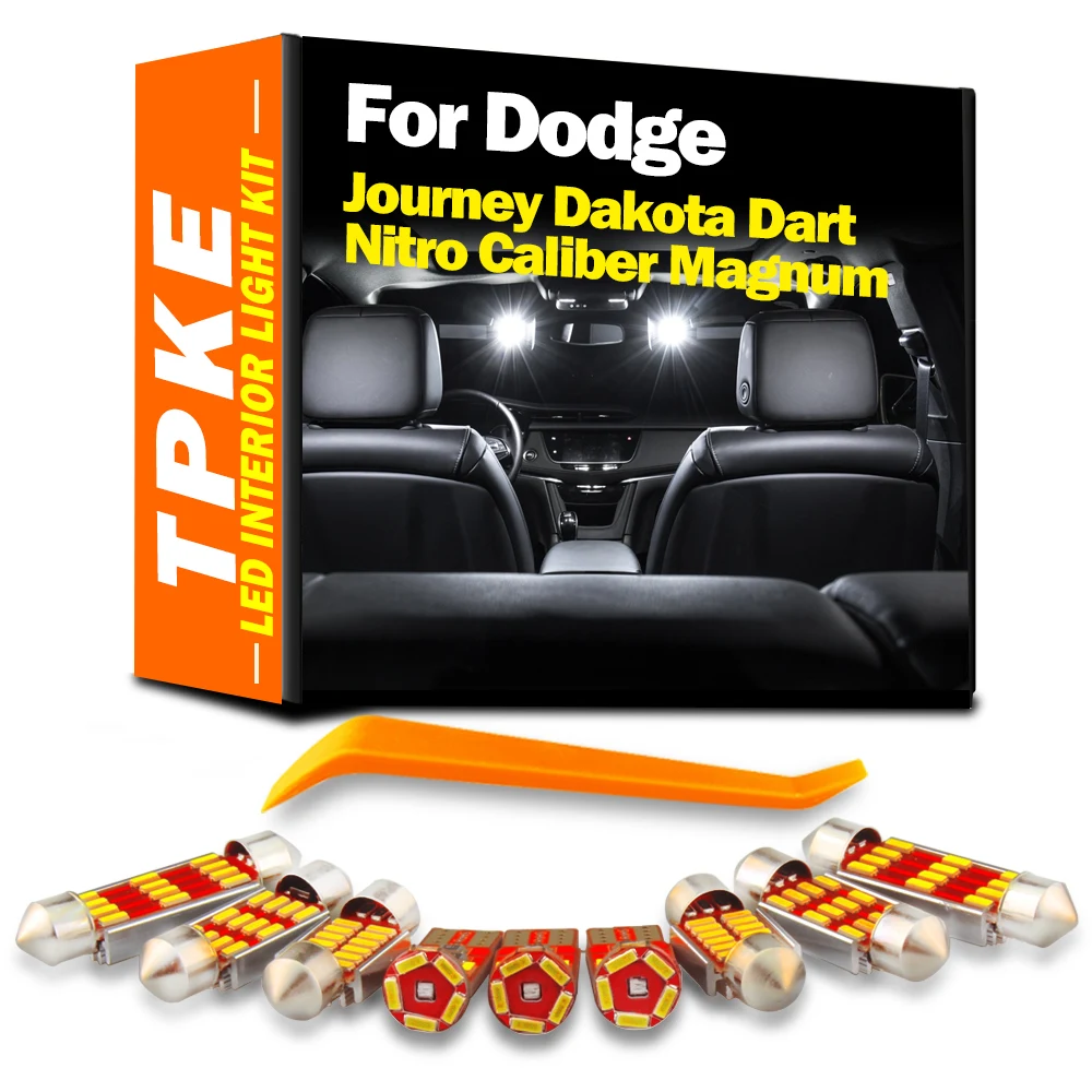 

TPKE Canbus для Dodge Journey Dakota Dart Nitro Caliber Magnum Автомобильные светодиодные лампы для чтения в салоне, купольный светильник для багажника, комплект аксессуаров