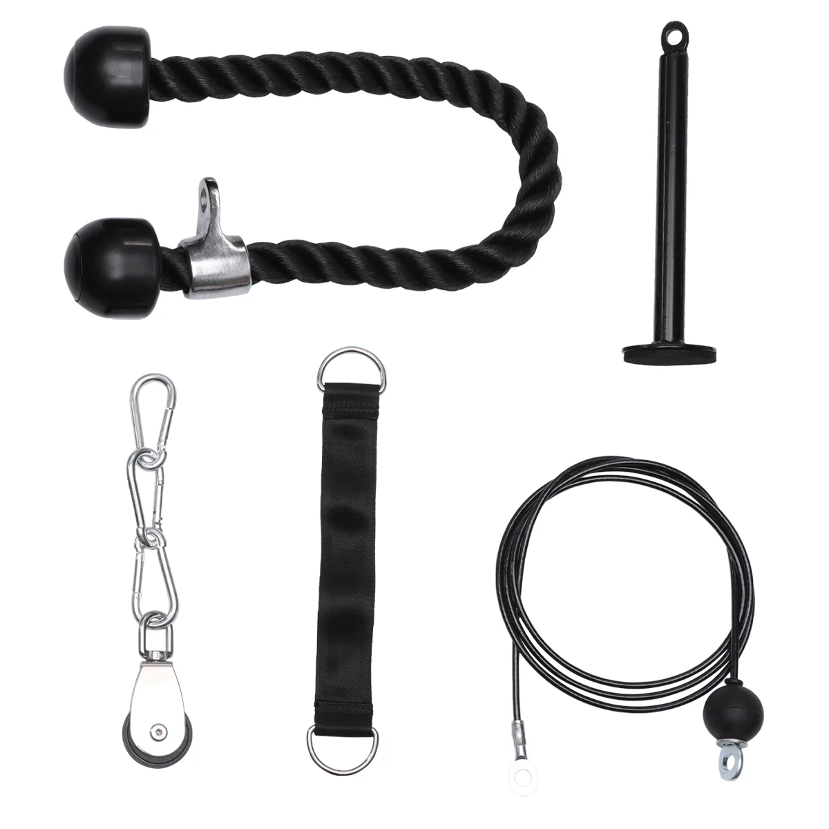 

Fitness Equipment Cable Set Tool Tools Arm Workout Wheel Pulley Metal Tricep Professional System Kit