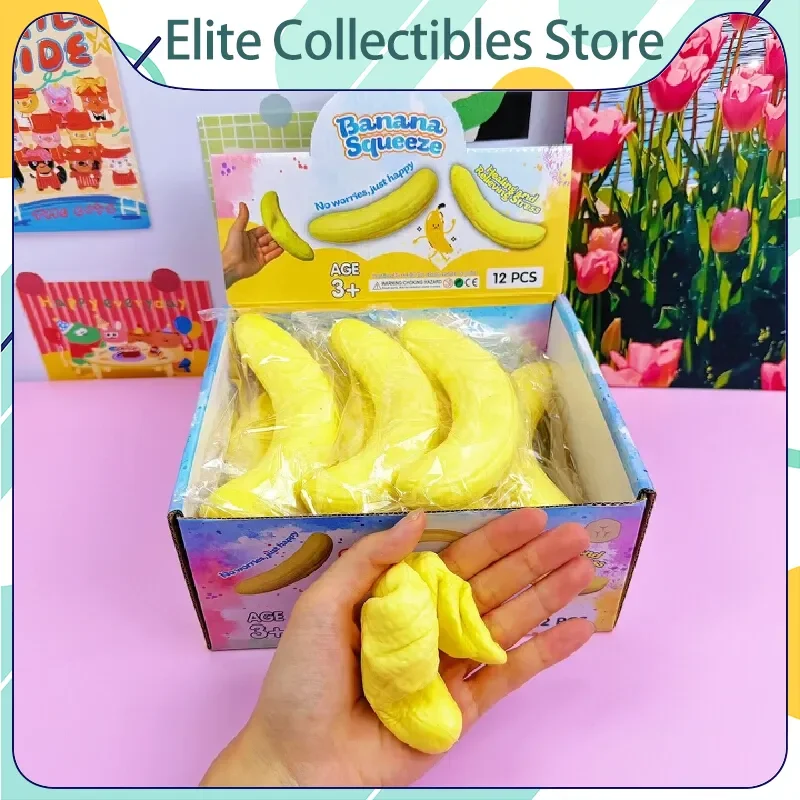 Banana Squeeze Simulated Fruit Squishy Slow Rebound Stress Relief Toy Soft Fidget Toy For Adults Office Home Relaxation Anxiety