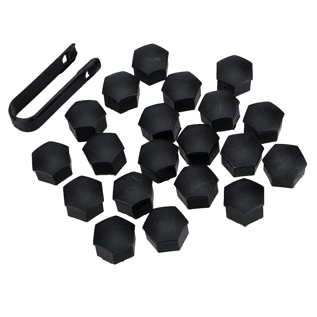 20pcs/Set 21mm Car Wheel Lug Nut Cap Cover with Puller Black Plastic Fit for Tesla Model 3 X S