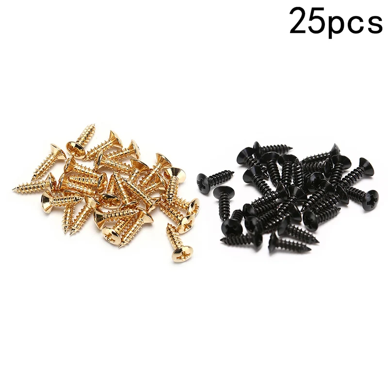 25PCS/Set Electric Guitar Screws for Pickguard Back Plate Mount DIY Luthier Tool Accessories 3*12mm