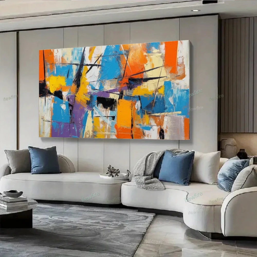 

Handmade Blue And Golden Texture Wall Painting Abstract Oil Paintings On Canvas Large Fashion Modern Scandinavian Art Decor Wall