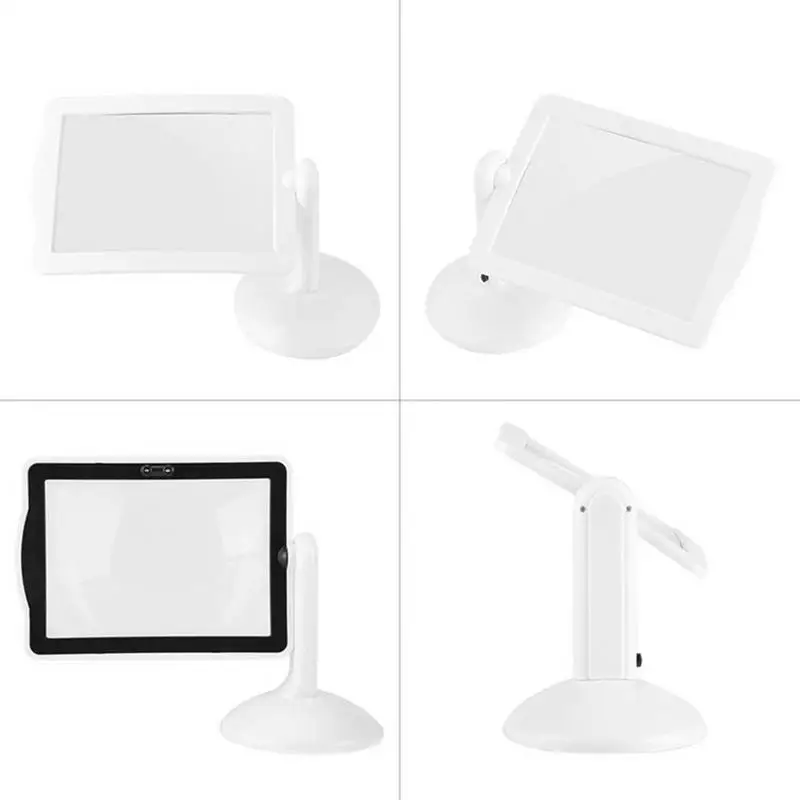 Magnifier Sheet For Reading Hand Free Magnifier Glass Hands-Free Large Magnifier Glass With Rotating Stand Portable LED