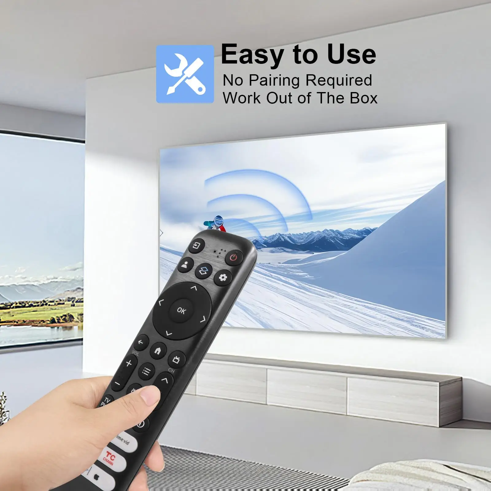 New Compatible with S Frame Crystal UHD Neo QLED OLED 4K 8K Smart TVs, This Universal Remote Control Supports Netflix