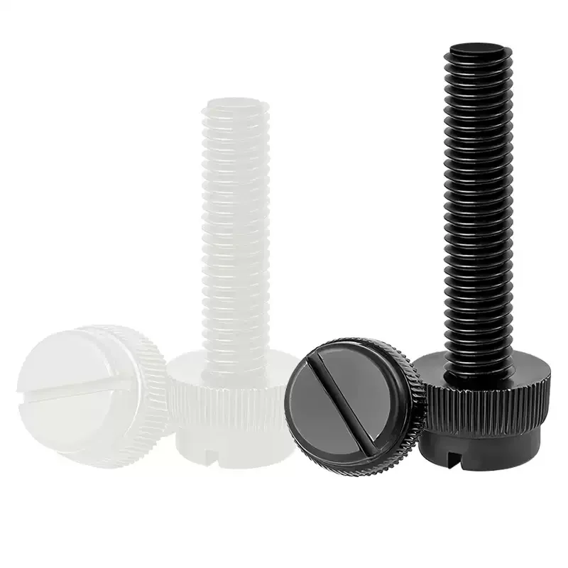 M3 M4 M5 M6 M8 Schwarz-Weiße Nylon Rändelschrauben mit Schlitz für 3D-Drucker und Elektronik – Detail 3