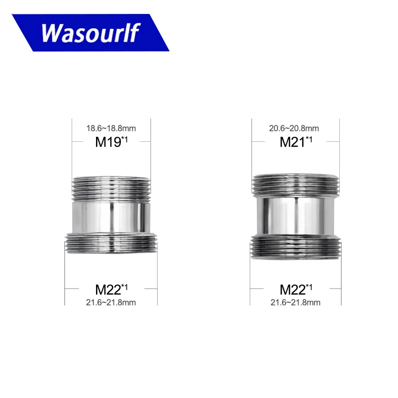 WASOURLF Adapter M18 M20 M22 Male Thread Transfer M22 Male Thread Brass Connector Bathroom Kitchen Faucet Spout Accessories