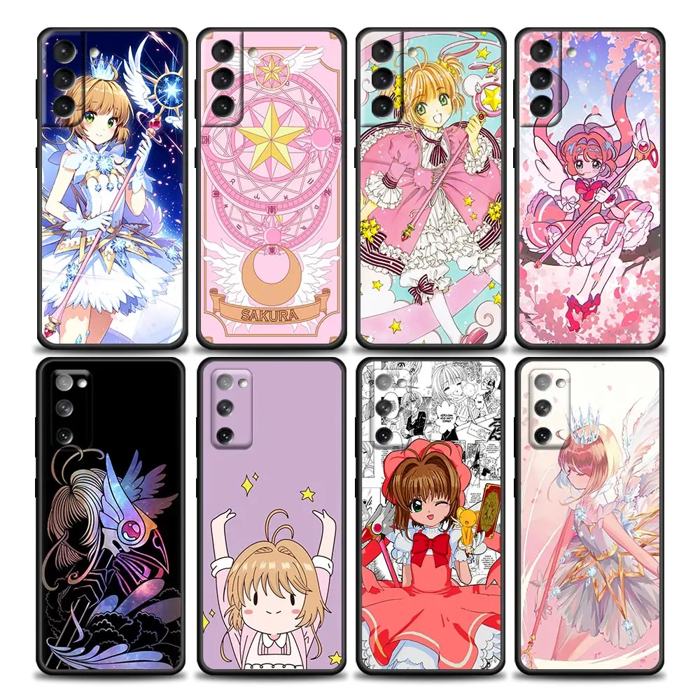 Anime Cardcaptor Sakura Pink Girl S24Ultra Case For Samsung Galaxy S21 S20 FE S22 Ultra S10 S23 S24 Plus Case Soft Cover Fundas