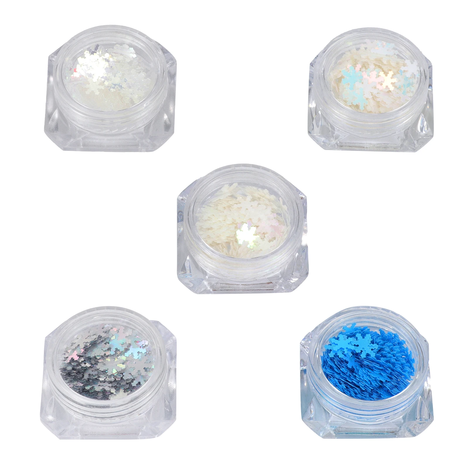 

5 Boxes Snowflake Nail Sequins Ultra Thin for Nail 2023 Christmas Manicure Supplies Decorations Glitter Flakes Gifts