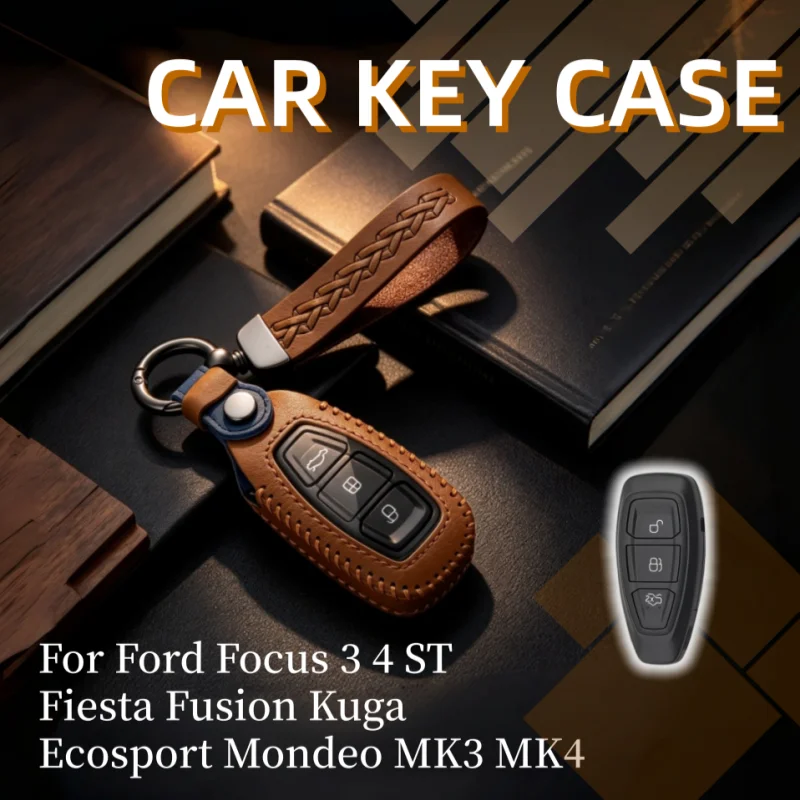 Car Remote Key Case Cover For Ford Focus 3 4 ST Fiesta Fusion Kuga Ecosport Mondeo MK3 MK4 Shell Fob Protect Accessories