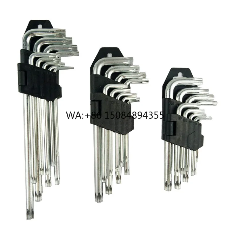Galvanizing Carbon Steel  Inner Hexagonal Wrench Set of 9pcs Flat Head Ball Heads Plum Blossom Spanner