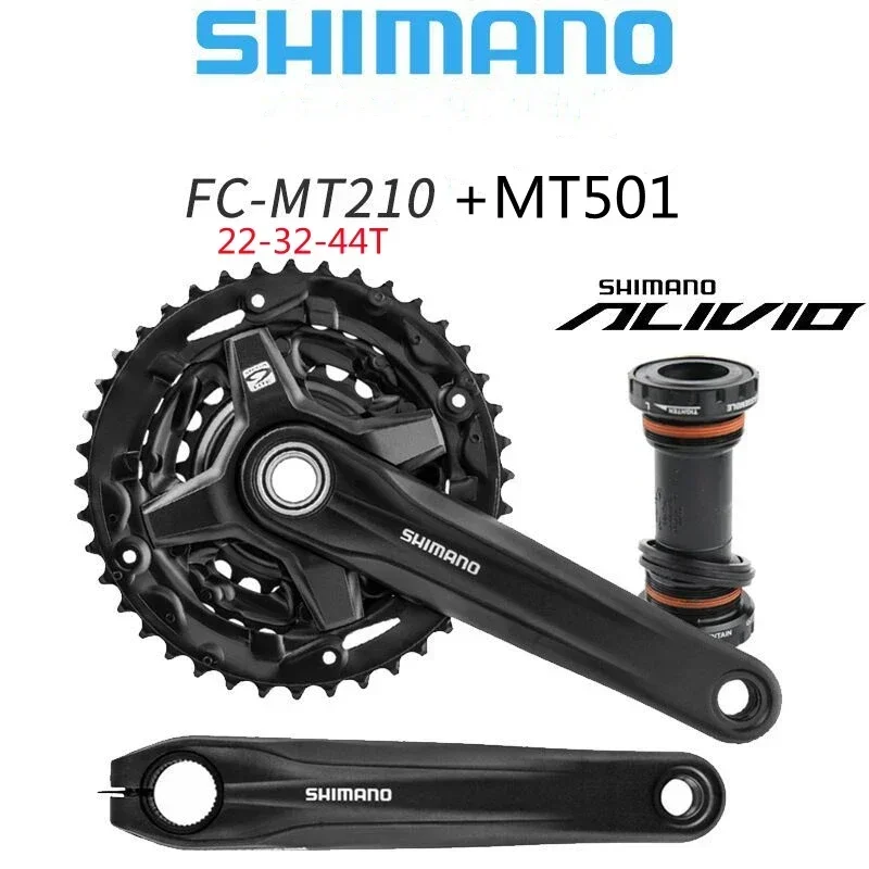 Shimano Alivio FC-MT210 44-32-22T 40-30-22T 3x9 Speed BB-MT501 Bottom Bracket Bike Bicycle Crankset Chain Wheel with chain guard