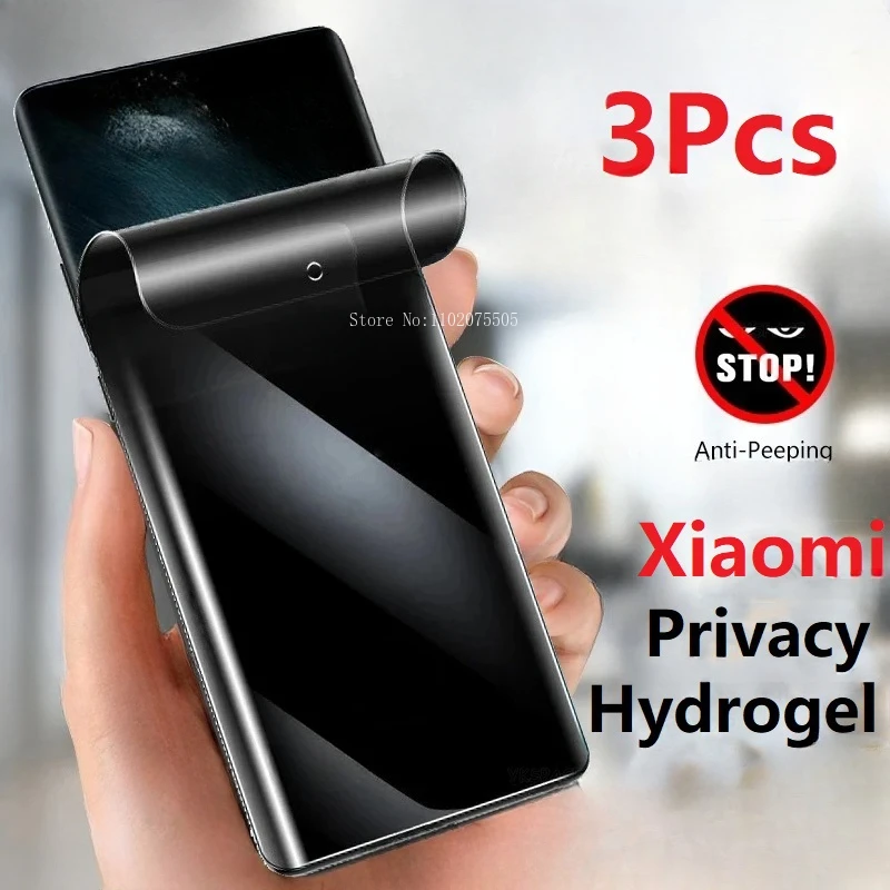 Redmi Note 9s 10s 8T 9T 9A 9C Pro Xiaomi Poco X3 F3 M3 M4 11T 12T Pro 용 보호 필름 용 3Pcs 개인 정보 보호 하이드로 겔 필름