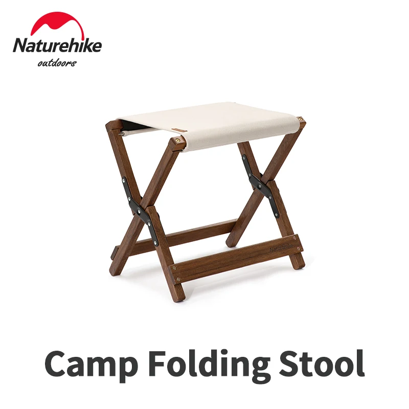 

Naturehike Outdoor Portable Camping folding fishing Hiking picnic chair Ultralight 1.9KG Wooden Canvas fabric stool 43x32x41cm