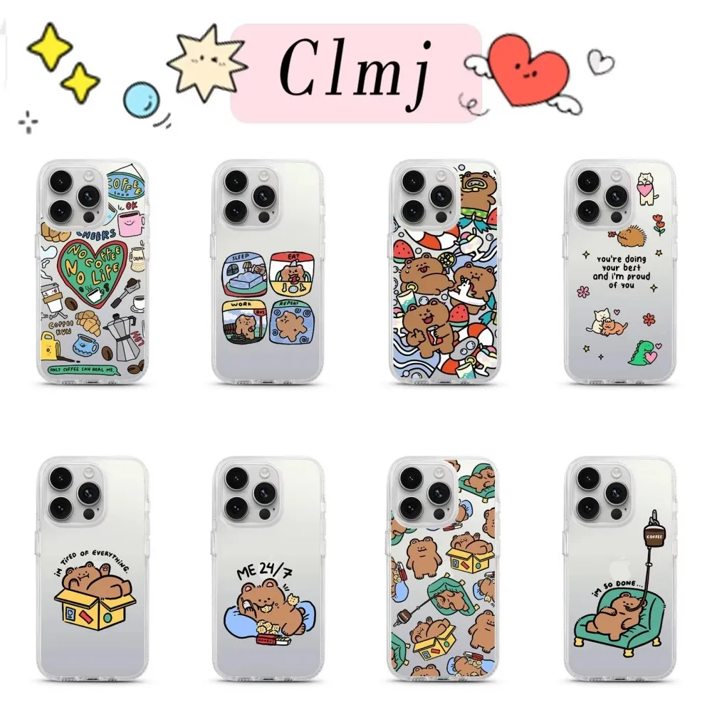 HOT Phone Case For Samsung Galaxy A27 A37 A57 A17 A36 A26 A56 A55 A35 A25 A54 A24 A14 A06 A05 4G 5G Chill Bear Cartoon