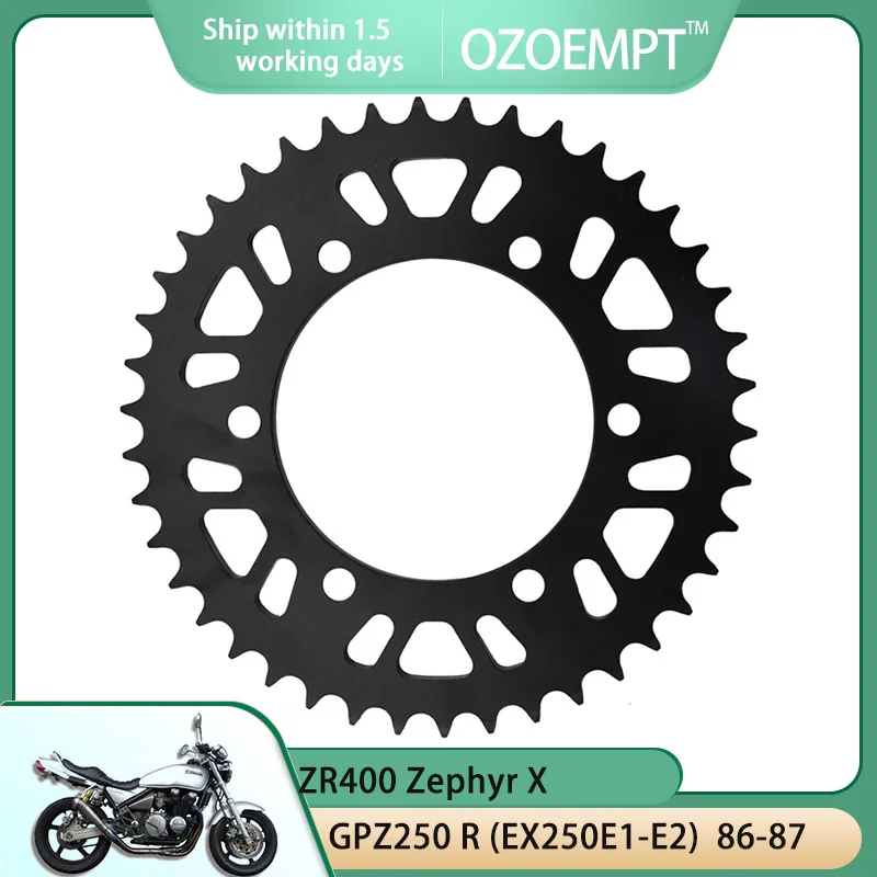 

OZOEMPT 520-42T Motorcycle Rear Sprocket Apply to GPZ250 R (EX250E1-E2) Z 250 SL (BX250 AFF) Ninja KRT ZR400 Zephyr X