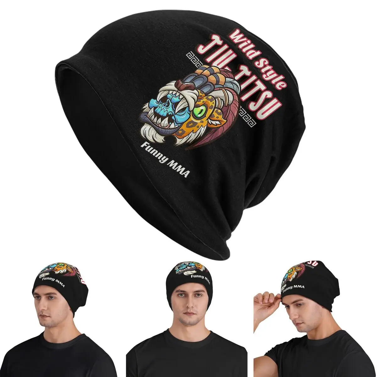 

Jiu Jitsu Tiger And Dragon Skullies Beanies Hats Warm Autumn Winter Outdoor Cap Knitted Bonnet Caps for Unisex Adult