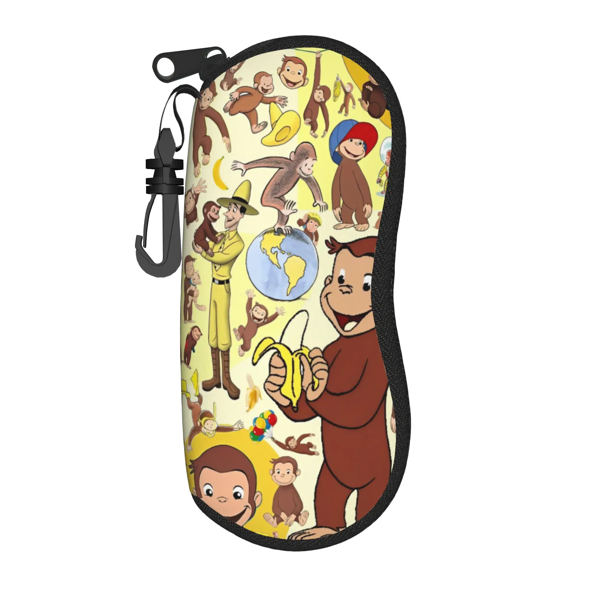 Lovely Curious George African monkey Anime Glasses Case Waterproof Box  Sunglasses Storage Box Anti-Pressure Glasses Box