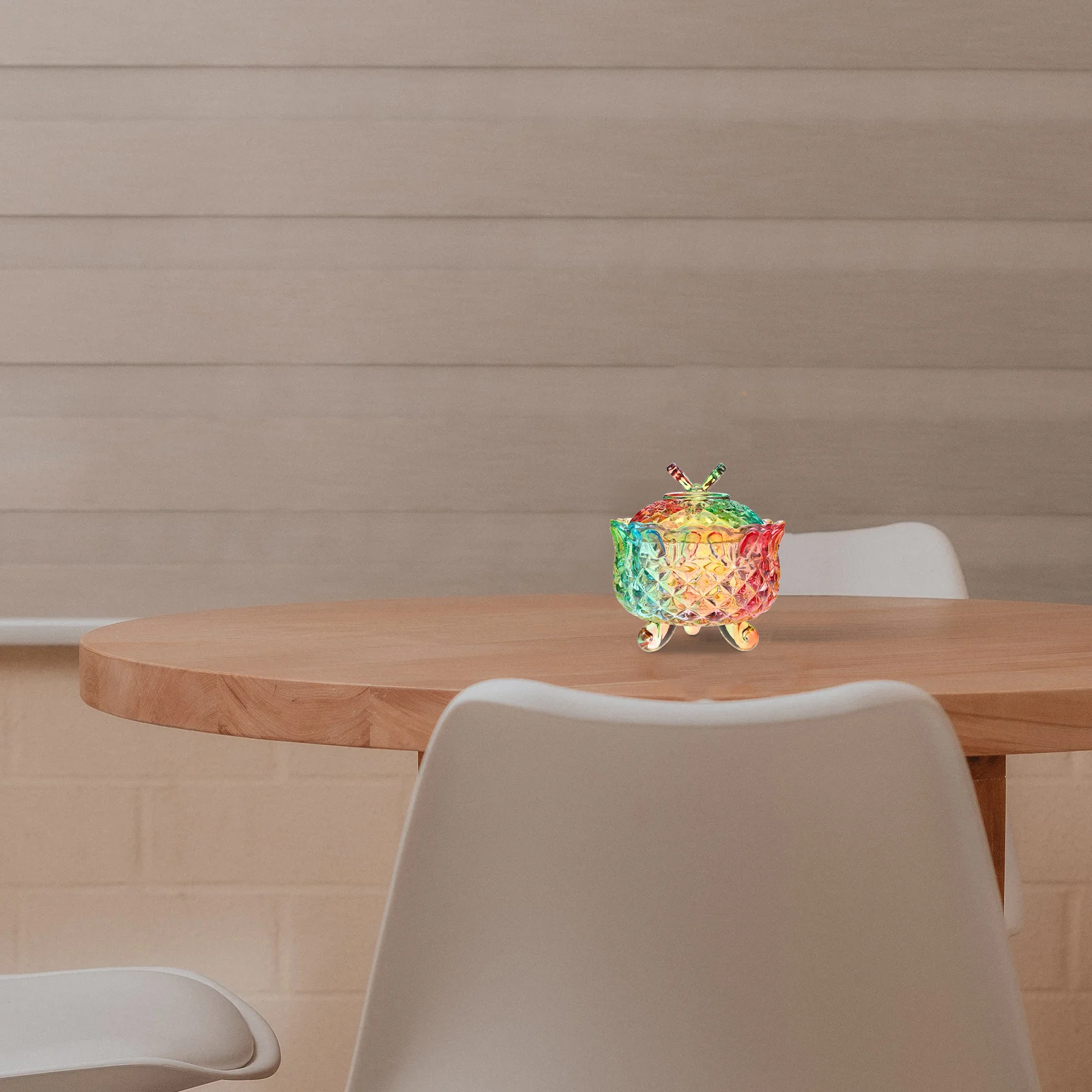 

1Pcs Glass Storage Jar Crystal Candy Container 280ml Candy Storage Canister Decorative Glass Jar