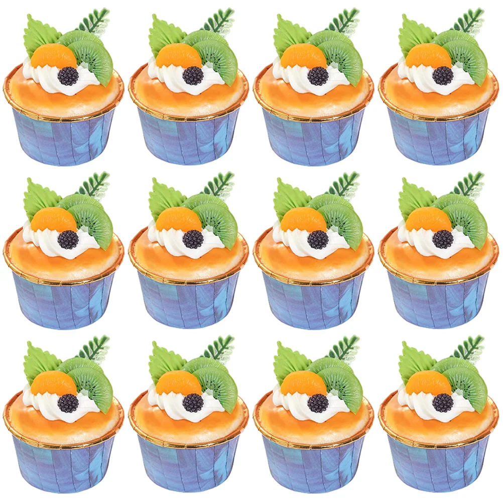 6 Pcs Simulation Cake Artificial Assorted Fake Cupcake Home Kitchen Decor Display Model Props Unique Flower Pot Dessert Shop