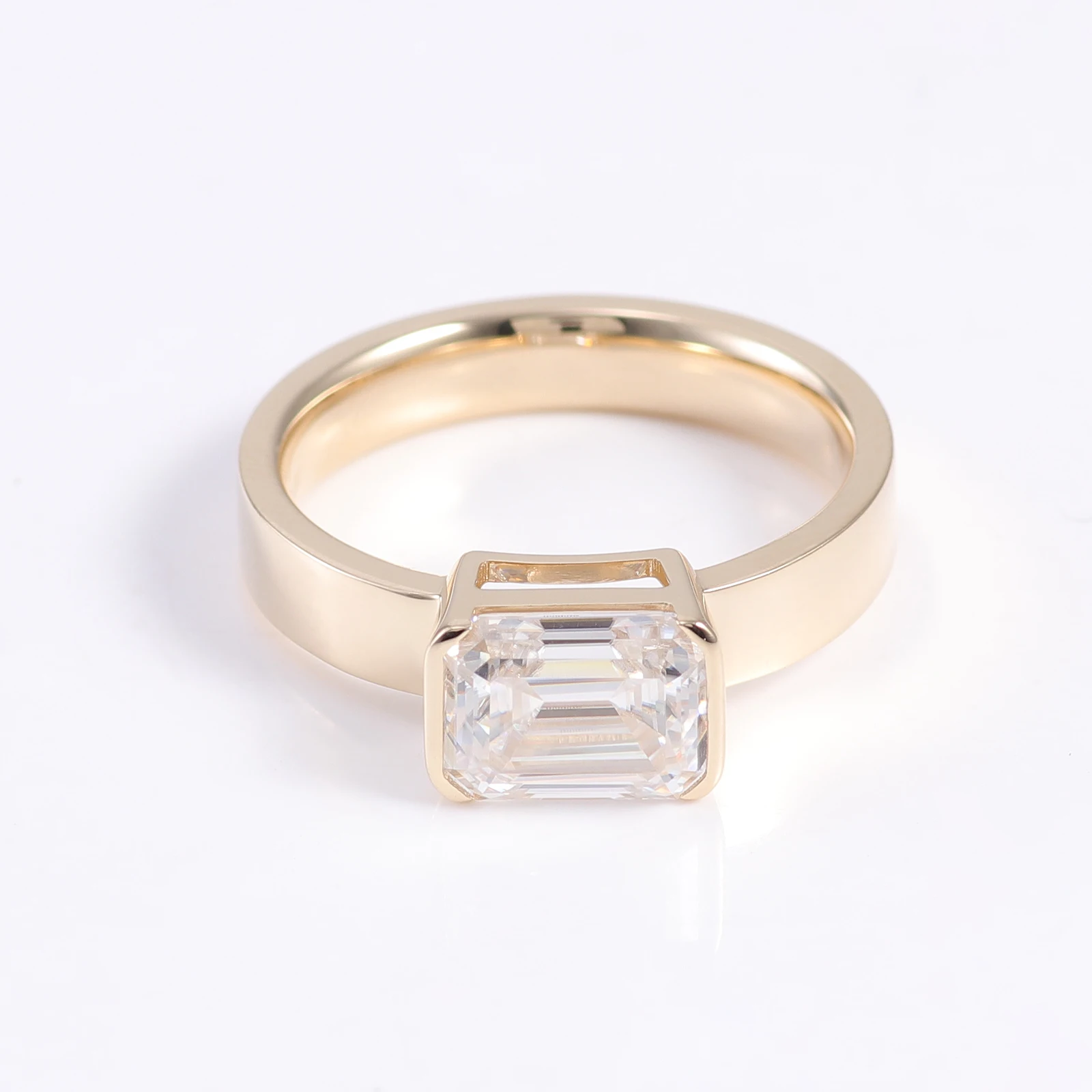 Provence 10K/14K/18K Moissanite Engagement Rings for Women Emerald Cut 3 CT D Color DIY Jewelry Luxury Ring With GRA Certificate