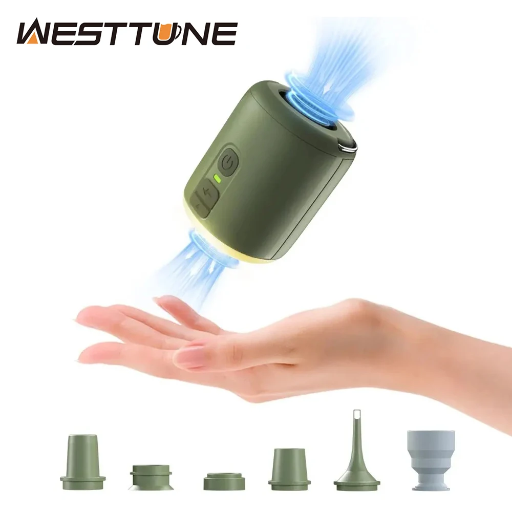 משאבת אוויר חשמלית ניידת WESTTUNE עם פנס קמפינג