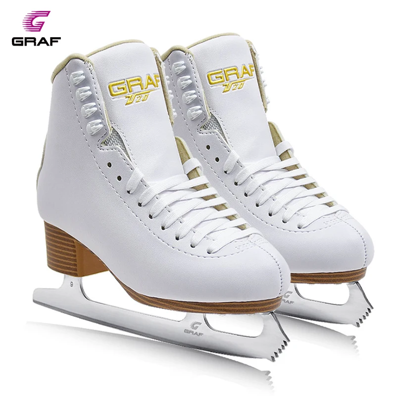 GRAF U20 Synthetic Leather Cotton Fabric Adjustable Ice Skating Shoes for Figure Skating Asia Only