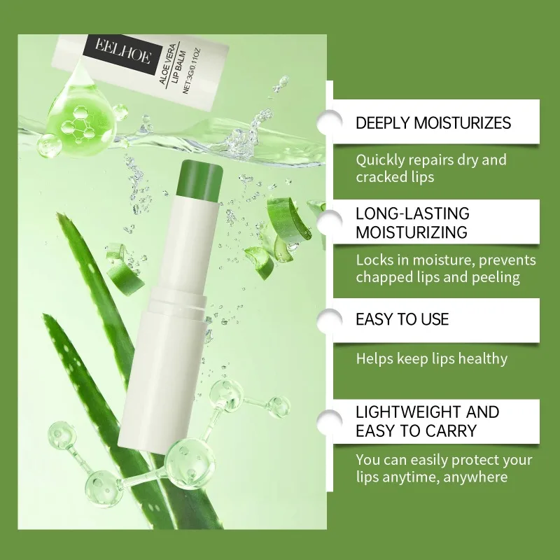 Aloe Vera Lippen balsam befeuchtet tief Reparaturen trockene rissige Lippen Peeling abgestorbene Haut entfernen dunkle Lippen aufhellen Melanin Mattheit