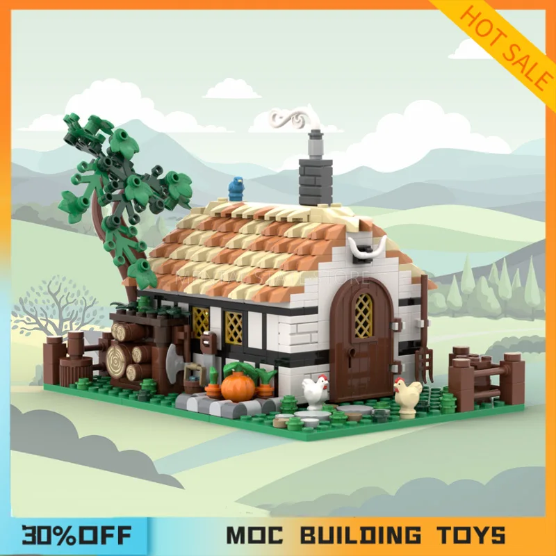 619PCS Customized MOC Modular Farmer Cottage Building Blocks Technology Bricks DIY Creative Assembly Education Toy Holiday Gifts