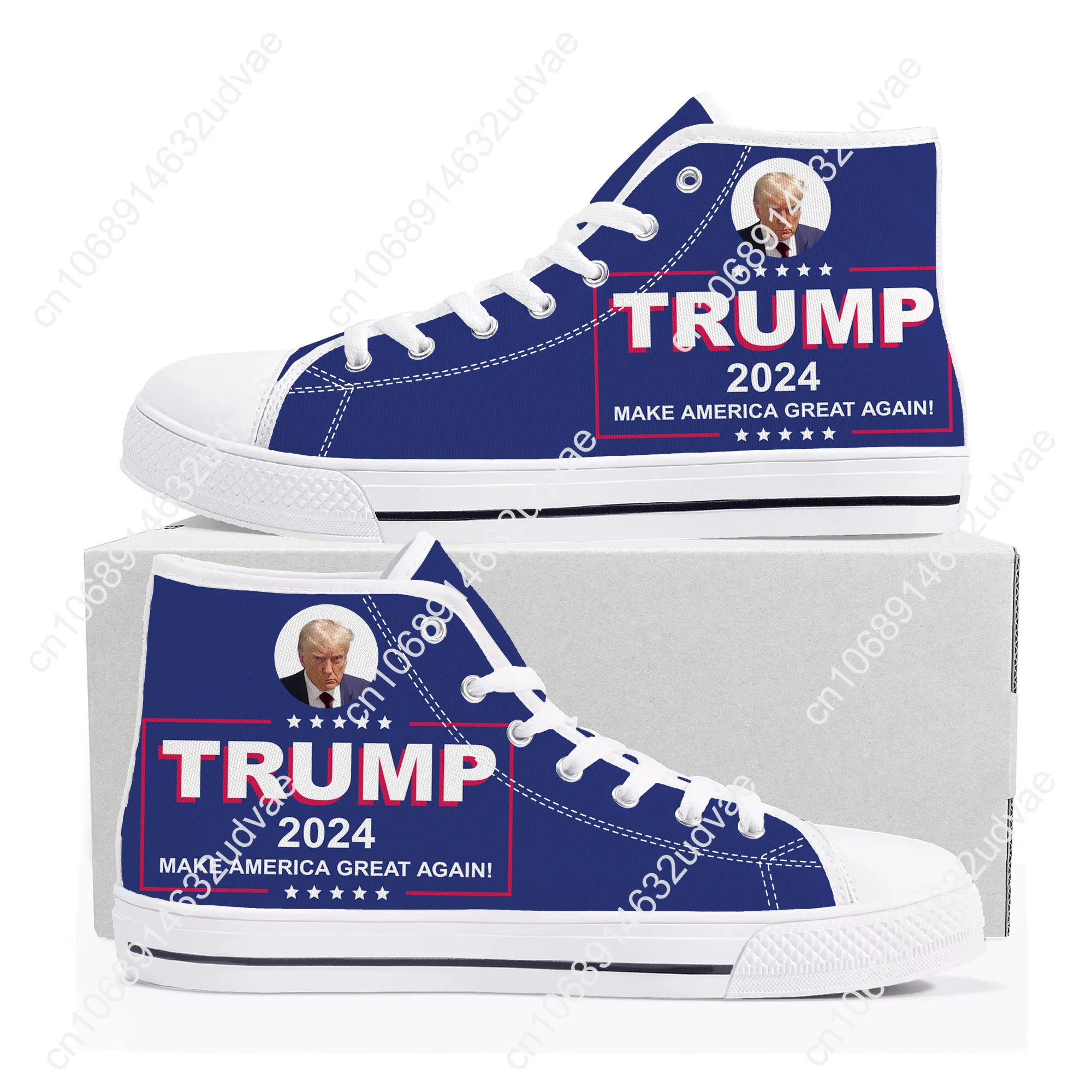 

Trump 2024 High Top Sneakers MAKE AMERICAN GREAT AGAIN KING Mens Womens Teenager Canvas Sneaker Casual Couple Shoes Custom Shoe