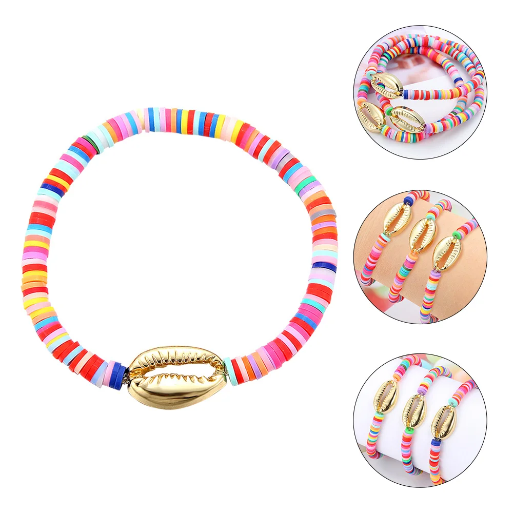 

3Pcs Hawaii Colorful Shell Bracelets Strong And Durable Handmade Accessory For Advertising Promotions And Business Gifts